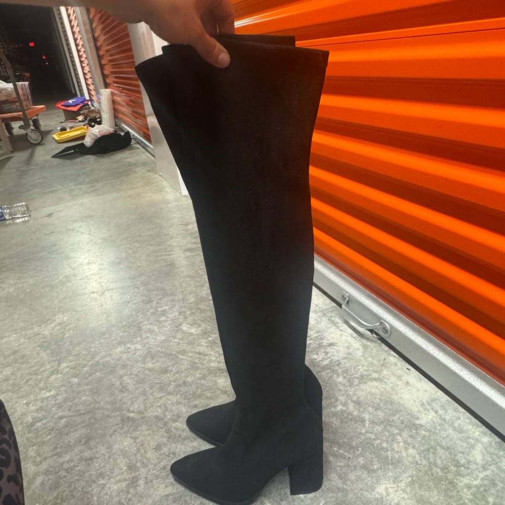 Black Knee-High Boots - Picture 2 of 4